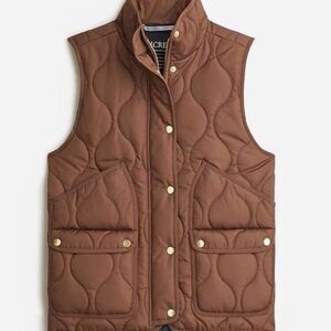 J. Crew Women's New Quilted Excursion Vest in Dark Nutmeg